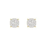 LADIES EARRINGS 0.30CT ROUND DIAMOND 14K YELLOW GOLD (SI QUALITY)