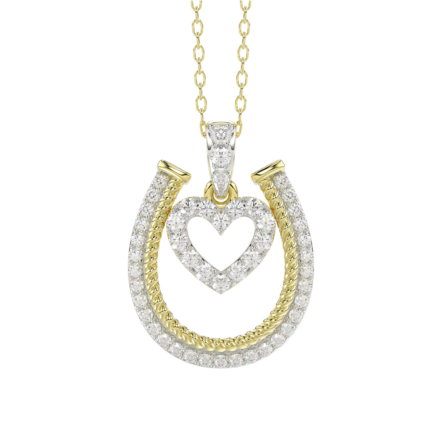 18281686_313941Y-4942681.jpg LADIES PENDANT WITH CHAIN 0.25CT ROUND DIAMOND 14K YELLOW GOLD - Image 1