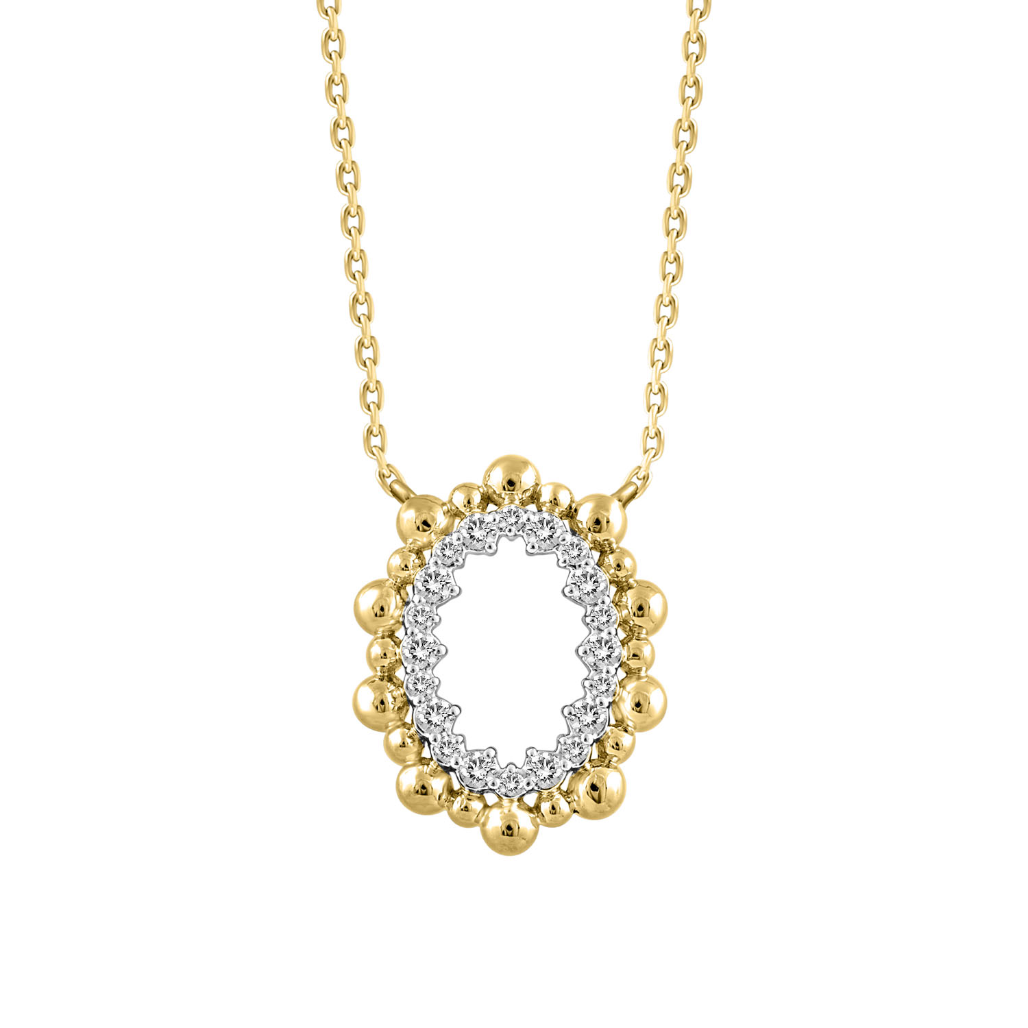 18284117_336056Y-4939480.jpg LADIES NECKLACE 0.16CT ROUND DIAMOND 10K YELLOW GOLD - Image 1