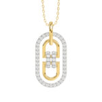LADIES PENDANT WITH CHAIN 1.65CT ROUND/EMERALD PRINCESS DIAMOND 14K WHITE GOLD (EMERALD PRINCESS DIAMOND-1.50CT)