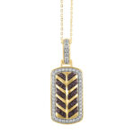 MEN'S CHARM PENDANT 0.75CT ROUND DIAMOND 10K YELLOW GOLD