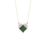 LADIES PENDANT WITH CHAIN 1.45CT ROUND/EMERALD PRINCESS DIAMOND 14K YELLOW GOLD (EMERALD PRINCESS DIAMOND 1.32CT)