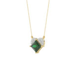LADIES PENDANT WITH CHAIN 1.45CT ROUND/EMERALD PRINCESS DIAMOND 14K YELLOW GOLD (EMERALD PRINCESS DIAMOND 1.32CT) - Image 3