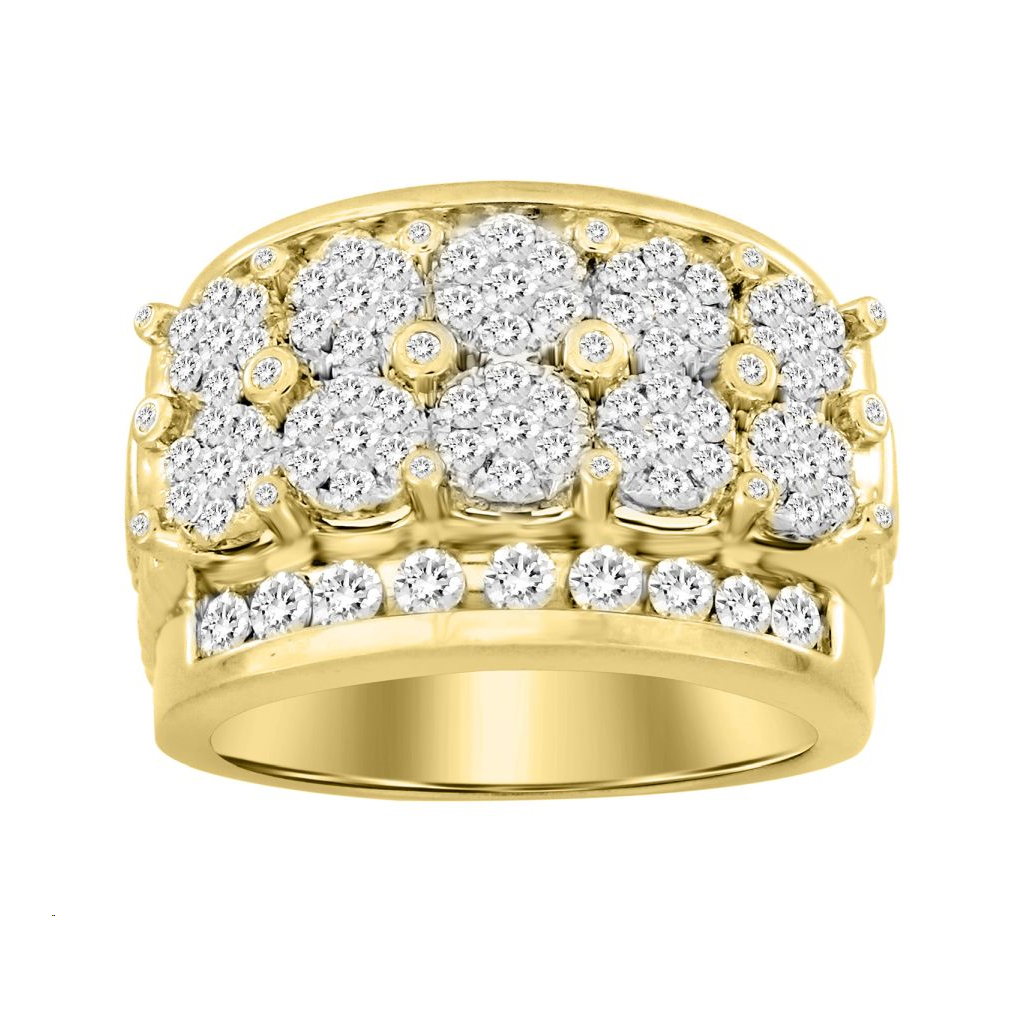 18299959_243440Y-4935131.jpg MEN'S RING 2.00CT ROUND DIAMOND 10K YELLOW GOLD - Image 1