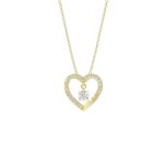 10K YELLOW GOLD 1/4CT ROUND DIAMOND LADIES PENDANT WITH CHAIN