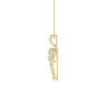 10K YELLOW GOLD 1/6CT ROUND DIAMOND LADIES PENDANT WITH CHAIN - Image 2