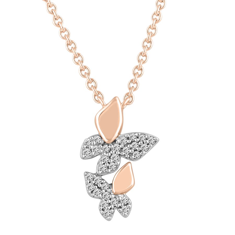 18310843_258260WR-30796.jpg LADIES NECKLACE 0.15CT ROUND DIAMOND 10K WHITE/ROSE GOLD - Image 1