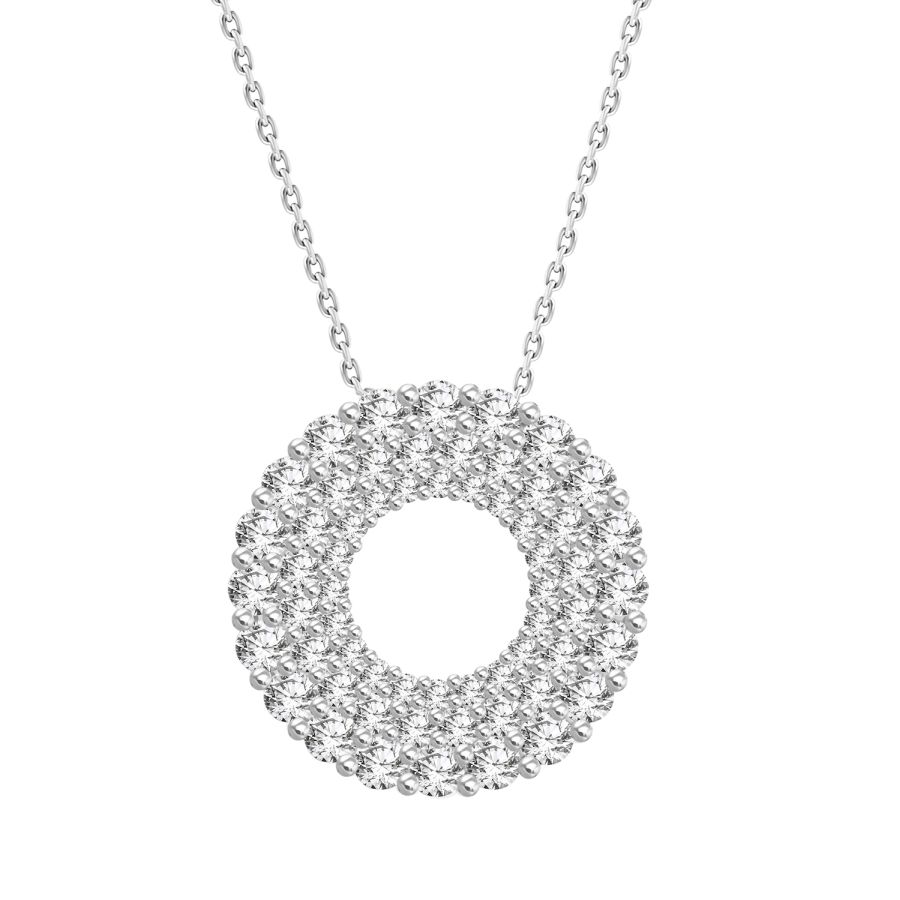 18310988_232293W-31615.jpg LADIES PENDANT WITH CHAIN 1.00CT ROUND DIAMOND 14K WHITE GOLD - Image 1