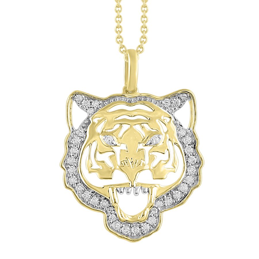 18311001_274085Y-31719.jpg LADIES PENDANT WITH CHAIN 0.20CT ROUND DIAMOND 10K YELLOW GOLD - Image 1