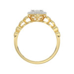 Elegant 10K Yellow Gold Heart-Shaped Engagement Ring Featuring 0.12Ct Round Diamonds With A Romantic And Timeless Design. Perfect As A Promise Ring, A - Image 2