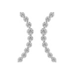 14K WHITE GOLD 3/4CT ROUND DIAMOND LADIES EARRINGS