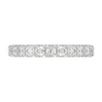 14K WHITE GOLD 3/4CT ROUND/PINK SAPPHIRE DIAMOND LADIES BAND - Image 2