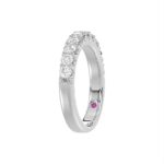 14K WHITE GOLD 3/4CT ROUND/PINK SAPPHIRE DIAMOND LADIES BAND - Image 6