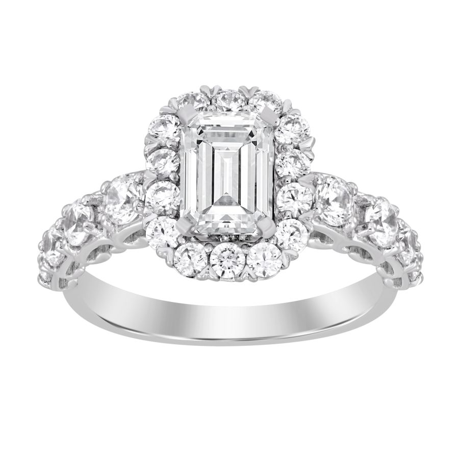 18311753_277401W-AB-33600.jpg LADIES SEMI MOUNT RING 1.00CT ROUND DIAMOND 14K WHITE GOLD (CENTER STONE 1.00CT EMERALD DIAMOND) - Image 1
