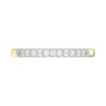 14K YELLOW GOLD 1/6CT ROUND/PINK SAPPHIRE DIAMOND LADIES BAND - Image 2