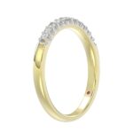14K YELLOW GOLD 1/6CT ROUND/PINK SAPPHIRE DIAMOND LADIES BAND - Image 3