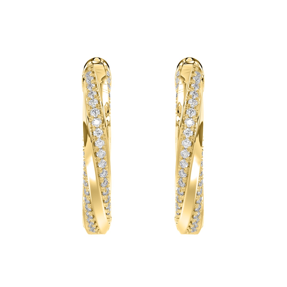 18311801_VA19161Y-1201x1201.jpg 14K YELLOW GOLD 1CT ROUND DIAMOND LADIES EARRINGS - Image 1
