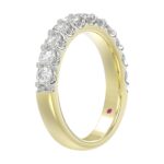 14K YELLOW GOLD 1CT ROUND/PINK SAPPHIRE DIAMOND LADIES BAND - Image 3