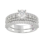 18K WHITE GOLD 1 1/2CT ROUND/BAGUETTE DIAMOND LADIES RING(CENTER STONE ROUND DIAMOND 7/8CT) - Image 3