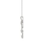 18K WHITE GOLD 1 1/2CT ROUND/PEAR DIAMOND LADIES PENDANT WITH CHAIN - Image 2