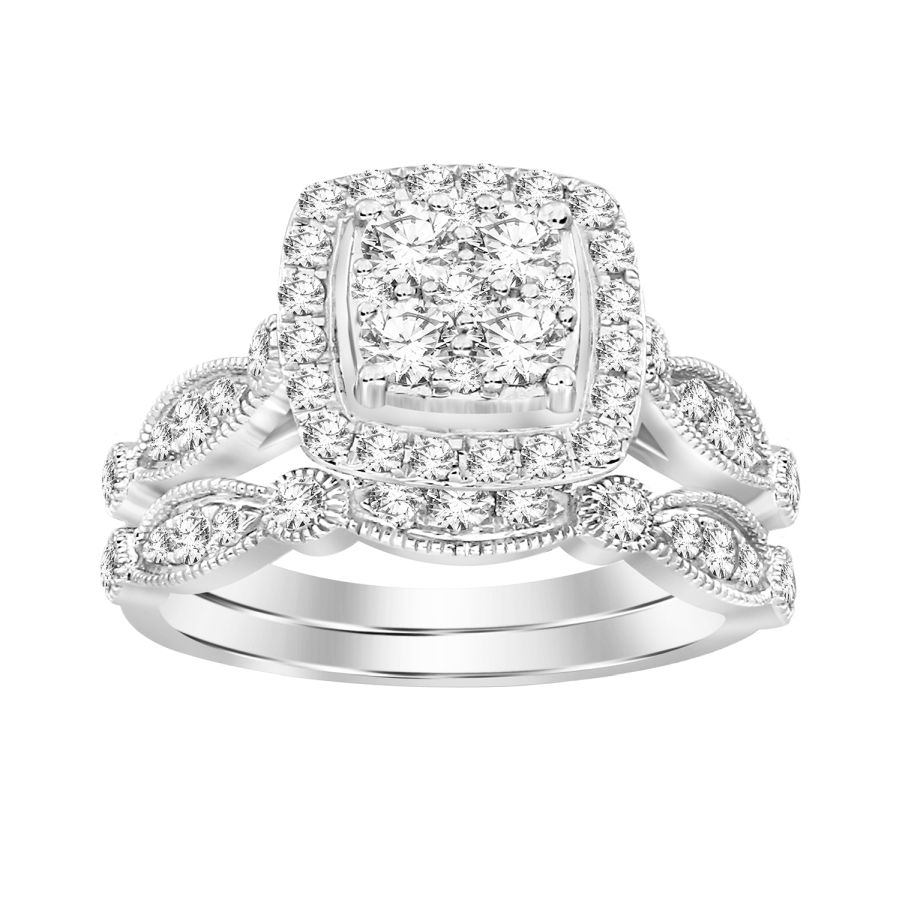18312145_205651W-34690.jpg LADIES BRIDAL SET 1.00CT ROUND DIAMOND 14K WHITE GOLD - Image 1