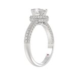 18K WHITE GOLD 1 1/4CT ROUND/OVAL DIAMOND LADIES RING(CENTER STONE OVAL DIAMOND 3/4CT) - Image 2
