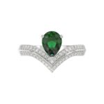18K WHITE GOLD 1 1/5CT ROUND/PEAR DIAMOND LADIES FASHION RING( CENTER STONE PEAR DIAMOND 1 CT) - Image 4