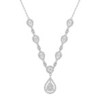 18K WHITE GOLD 1 3/4CT ROUND/BAGUETTE DIAMOND LADIES NECKLACE
