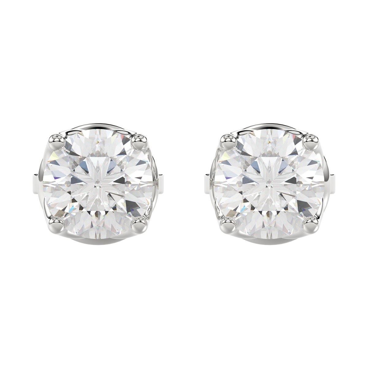 18312372_VA22932W-1201x1201.jpg 18K WHITE GOLD 1CT ROUND DIAMOND LADIES EARRINGS - Image 1