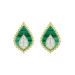 18K YELLOW GOLD 1/10CT ROUND DIAMOND LADIES EARRINGS