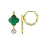18K YELLOW GOLD 1/10CT ROUND DIAMOND LADIES EARRINGS - Image 2