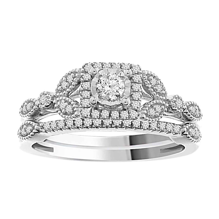 18312634_234045W-39127.jpg LADIES ENGAGEMENT RING 0.20CT ROUND DIAMOND 10K WHITE GOLD - Image 1