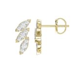 18K YELLOW GOLD 1/5CT ROUND DIAMOND LADIES EARRINGS - Image 2