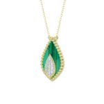 18K YELLOW GOLD 1/6CT ROUND DIAMOND LADIES NECKLACE - Image 3