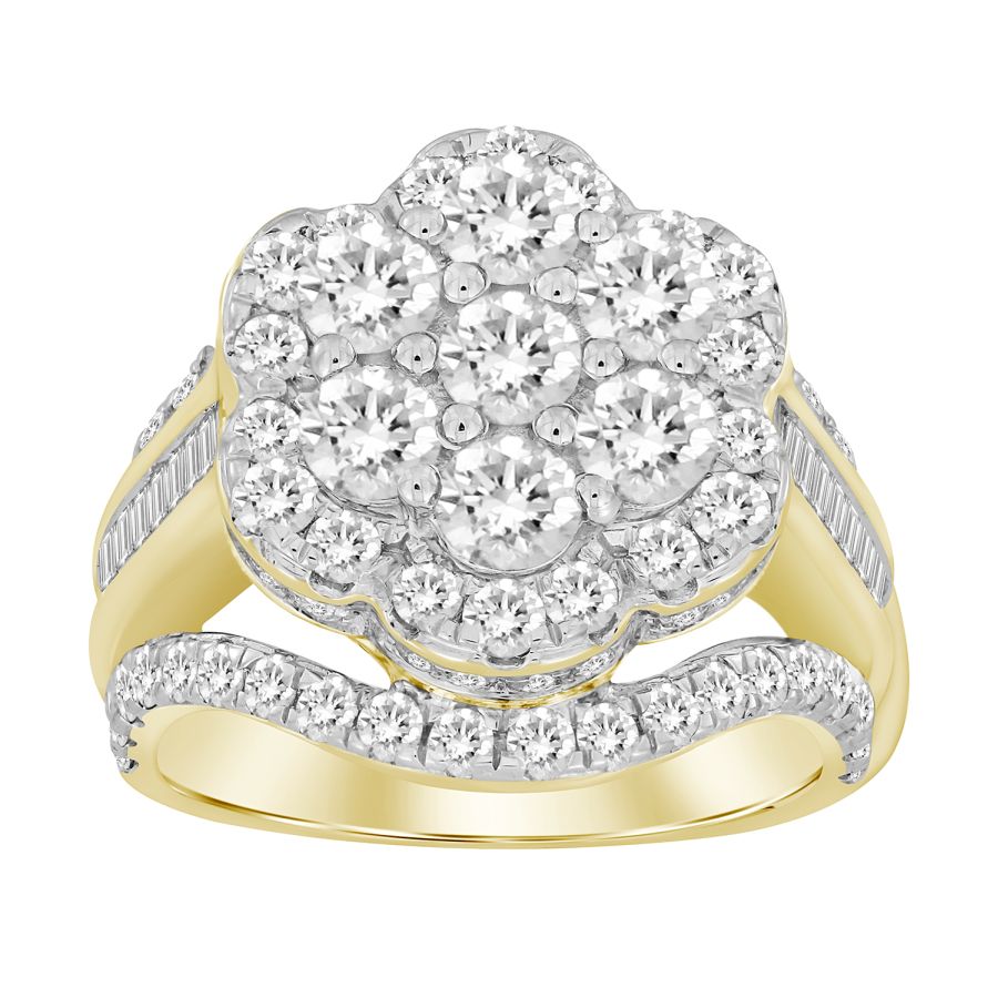 18312805_251965Y-40754.jpg LADIES RING 3.00CT ROUND/BAGUETTE DIAMOND 10K YELLOW GOLD - Image 1