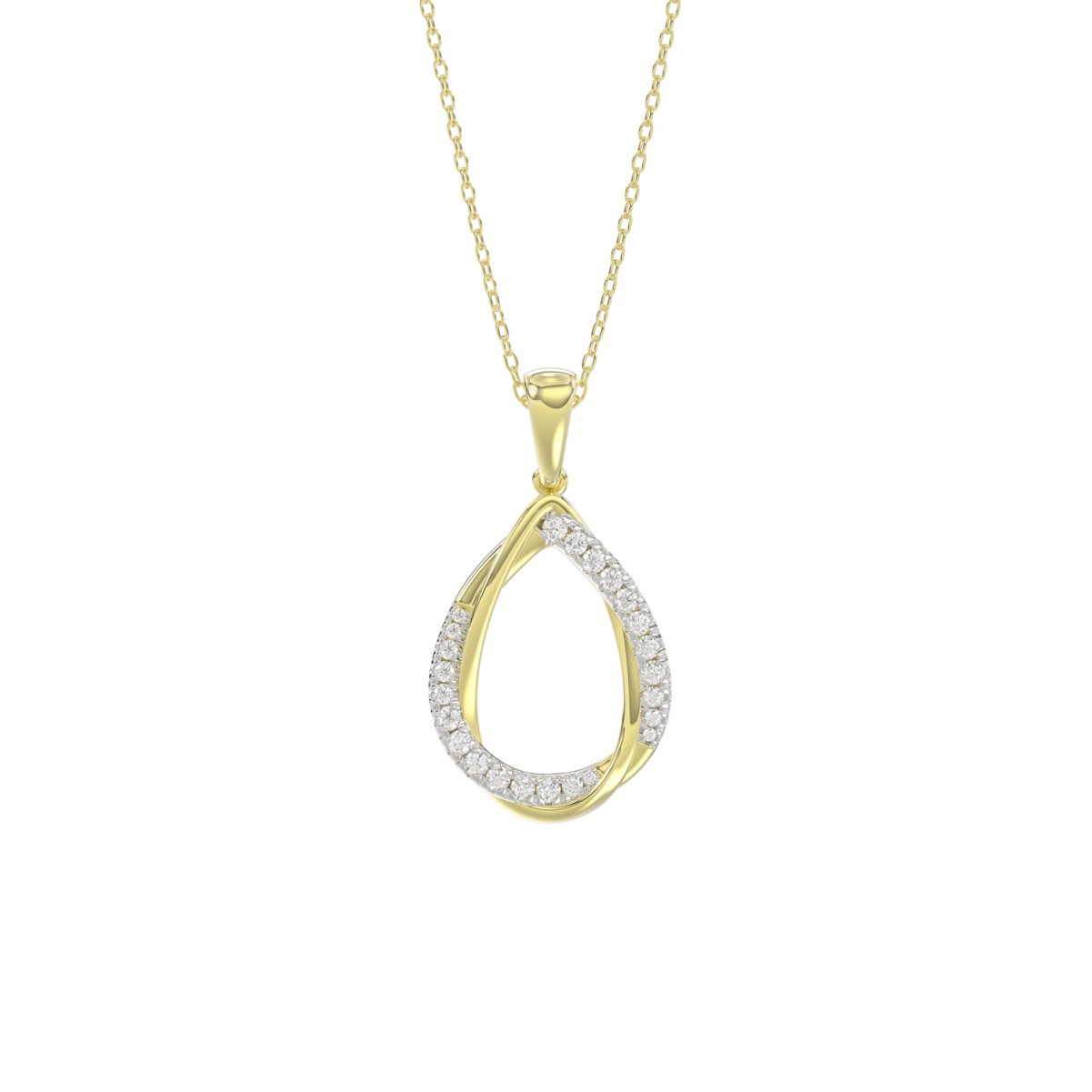 18312989_VA33639Y-1201x1201.jpg STERLING SILVER YELLOW 1/4CT ROUND DIAMOND LADIES PENDANT WITH CHAIN - Image 1