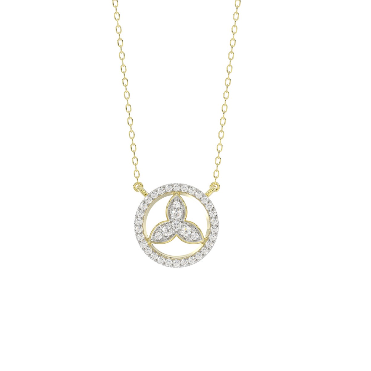 18313030_VA33992Y-1201x1201.jpg STERLING SILVER YELLOW 1/6CT ROUND DIAMOND LADIES PENDANT WITH CHAIN - Image 1