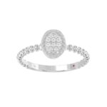 10K WHITE GOLD 1/10CT ROUND/PINK SAPPHIRE DIAMOND LADIES RING