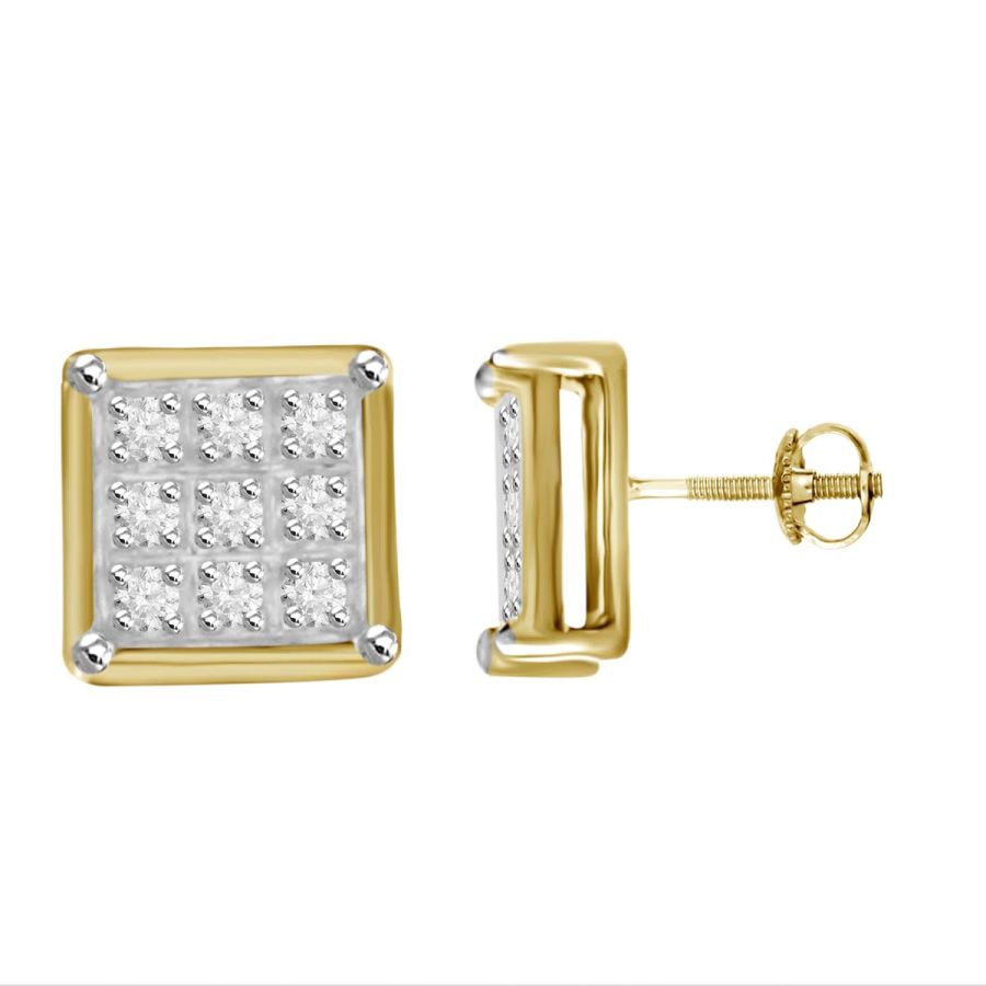 18313444_77631Y-46087.jpg MEN'S YUVA EARRINGS 0.05CT ROUND DIAMOND 10K YELLOW GOLD - Image 1
