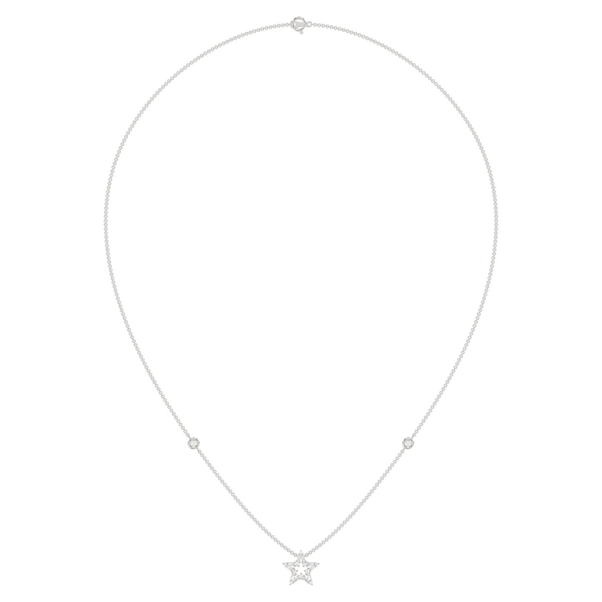 18313733_VA26823W-1201x1201.jpg 18K WHITE GOLD 1/3CT ROUND/BAGUETTE DIAMOND LADIES NECKLACE - Image 1