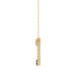 14K Yellow Gold 0.15Ct Blue Sapphire & Diamond Necklace For Women Natural Round Sapphire Ladies Jewelry - Image 2