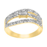 LADIES RING 1.00CT ROUND/EMERALD DIAMOND 14K YELLOW GOLD (CENTER STONE 0.25 CT EMERALD DIAMOND)
