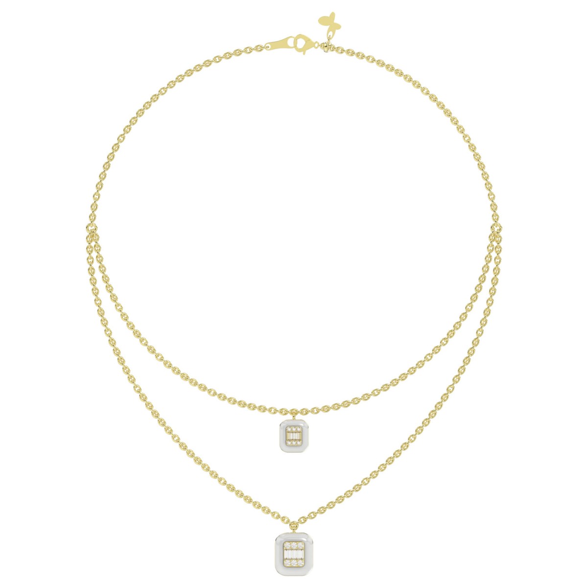 18314131_VA23466Y-WIT-1201x1201.jpg 18K YELLOW GOLD 1/4CT ROUND/BAGUETTE DIAMOND LADIES NECKLACE (SOFT WHITE ENAMEL) - Image 1