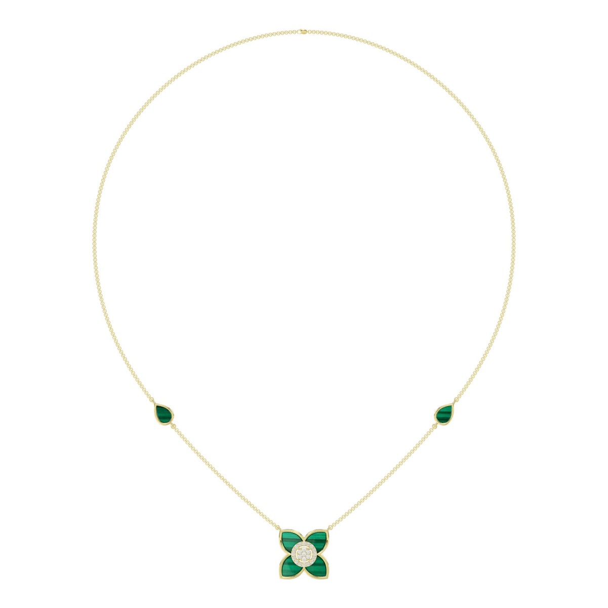 18314148_VA29425Y-1201x1201.jpg 18K YELLOW GOLD 1/5CT ROUND DIAMOND LADIES NECKLACE - Image 1