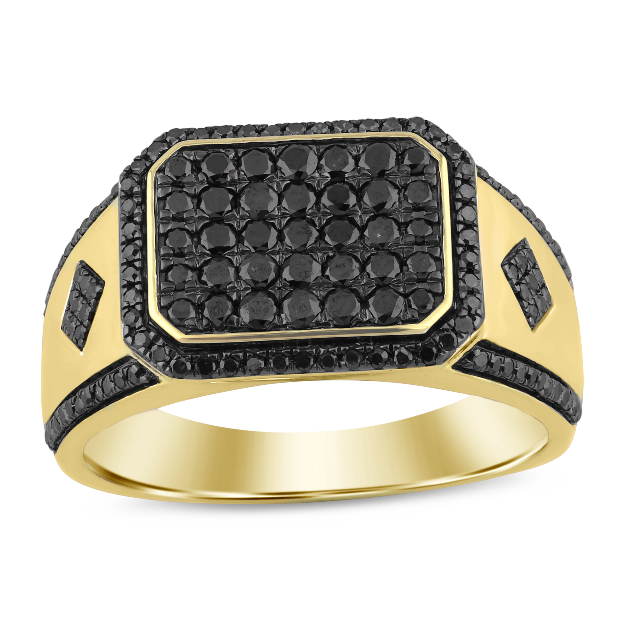 18314532_300430Y-4936788.jpg MEN'S RING 1.00CT ROUND/DARK BROWN DIAMOND 10K YELLOW GOLD - Image 1