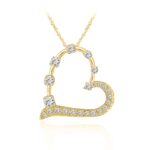 18K YELLOW GOLD 1/2CT ROUND DIAMOND LADIES PENDANT WITH CHAIN