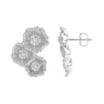 18K WHITE GOLD 1CT ROUND DIAMOND LADIES EARRINGS - Image 3