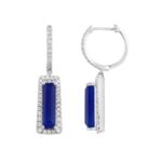 18K WHITE GOLD 3/4CT ROUND/ONYX DIAMOND LADIES EARRINGS(COLOR STONE ONYX DIAMOND 9CT)