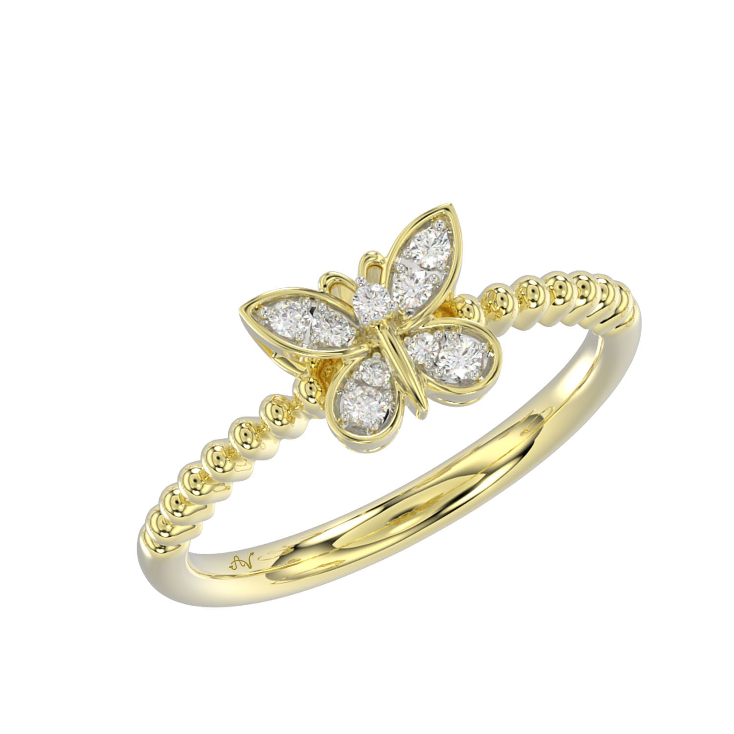 18315164_338885Y-4939636.jpg LADIES RING 0.10CT ROUND DIAMOND 10K YELLOW GOLD - Image 1