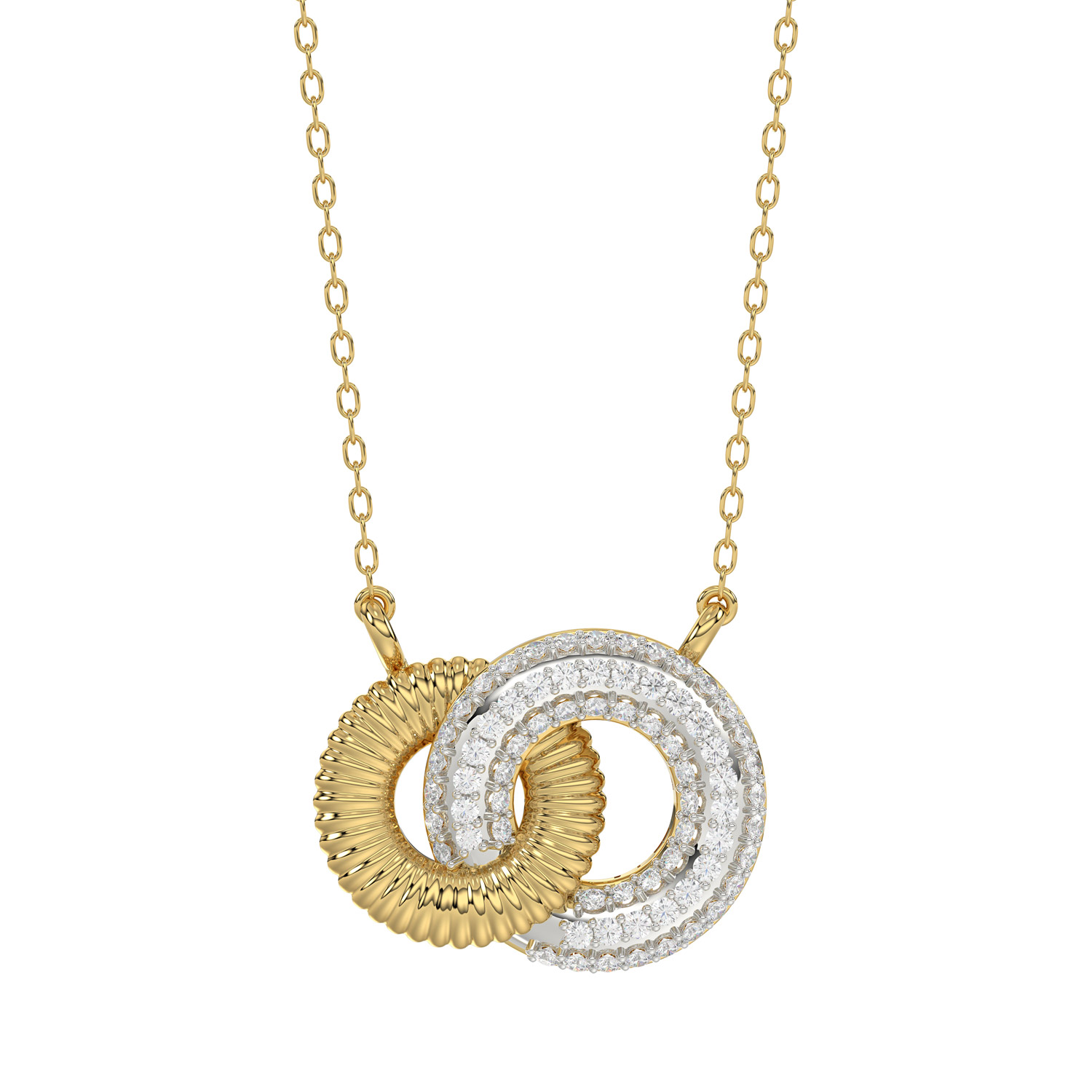 18315241_338952Y-4939654.jpg LADIES PENDANT WITH CHAIN 0.20CT ROUND DIAMOND 10K YELLOW GOLD - Image 1